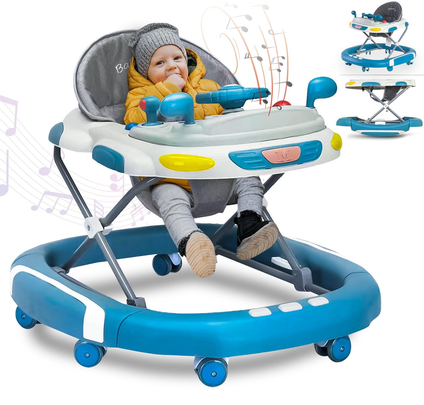 Baby Walker & Rocker Bouncer with Music Activity Tray