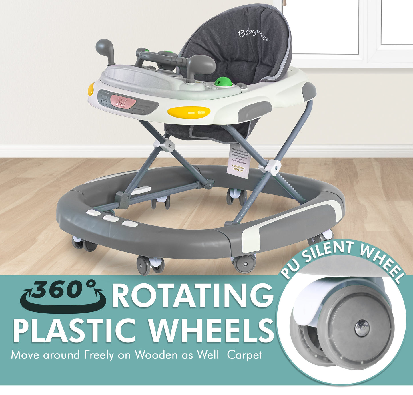 Baby Walker & Rocker Bouncer with Music Activity Tray