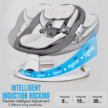 Electric Baby Swing with Bluetooth, Music, Remote – Infant Cradle