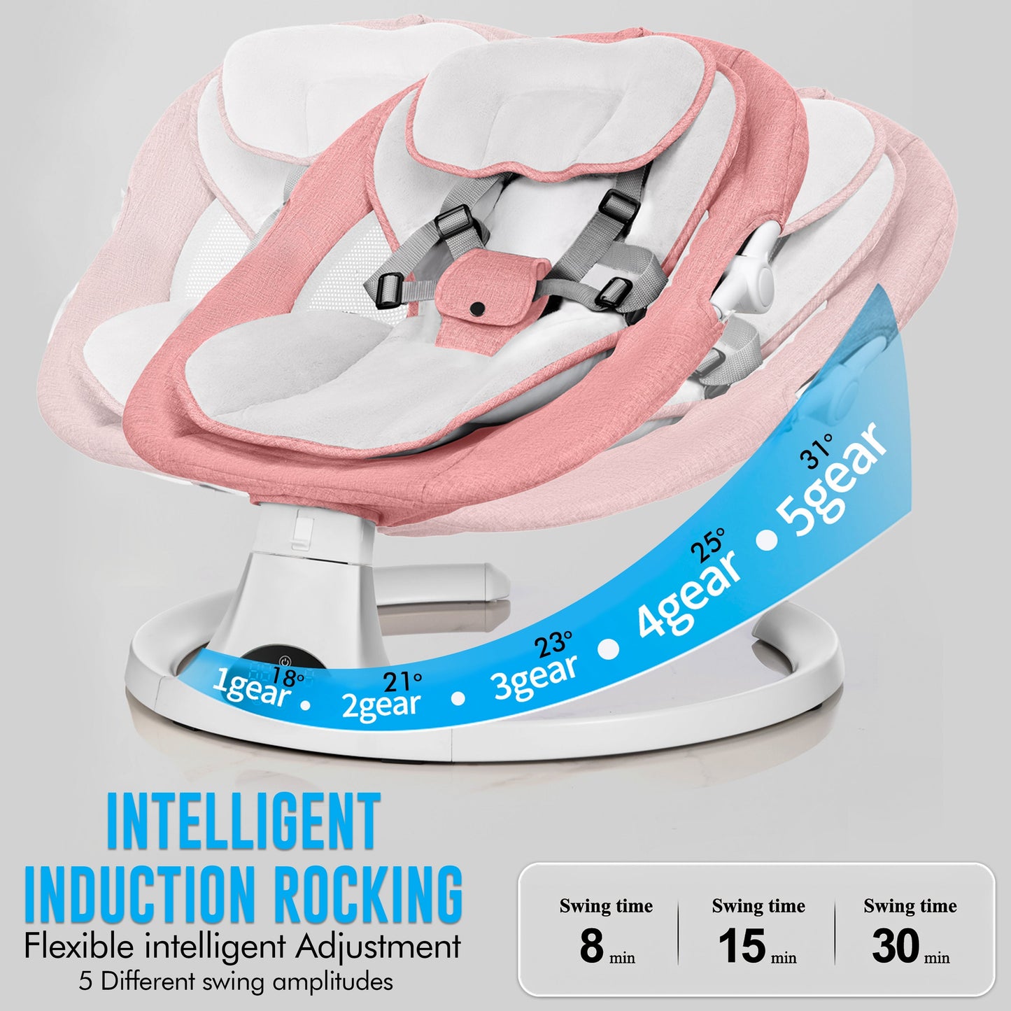 Electric Baby Swing with Bluetooth, Music, Remote – Infant Cradle