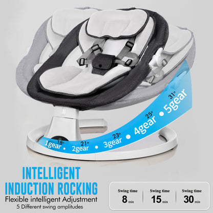 Electric Baby Swing with Bluetooth, Music, Remote – Infant Cradle