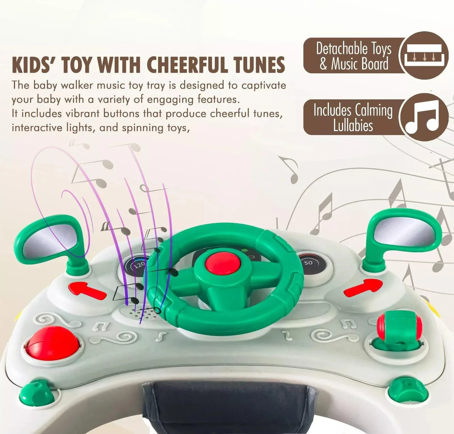 Baby Walker & Rocker Bouncer with Music Activity Tray