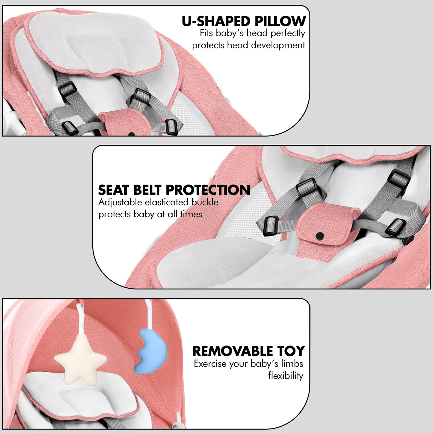 Electric Baby Swing with Bluetooth, Music, Remote – Infant Cradle