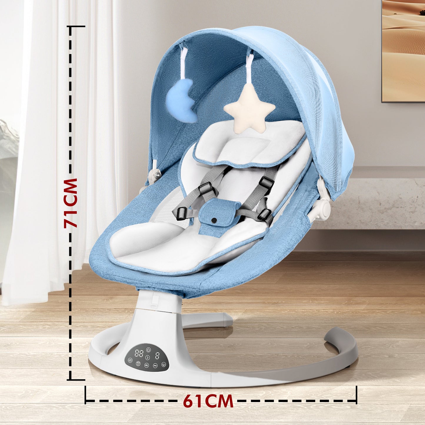 Electric Baby Swing with Bluetooth, Music, Remote – Infant Cradle
