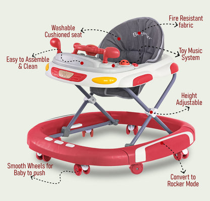 Baby Walker & Rocker Bouncer with Music Activity Tray