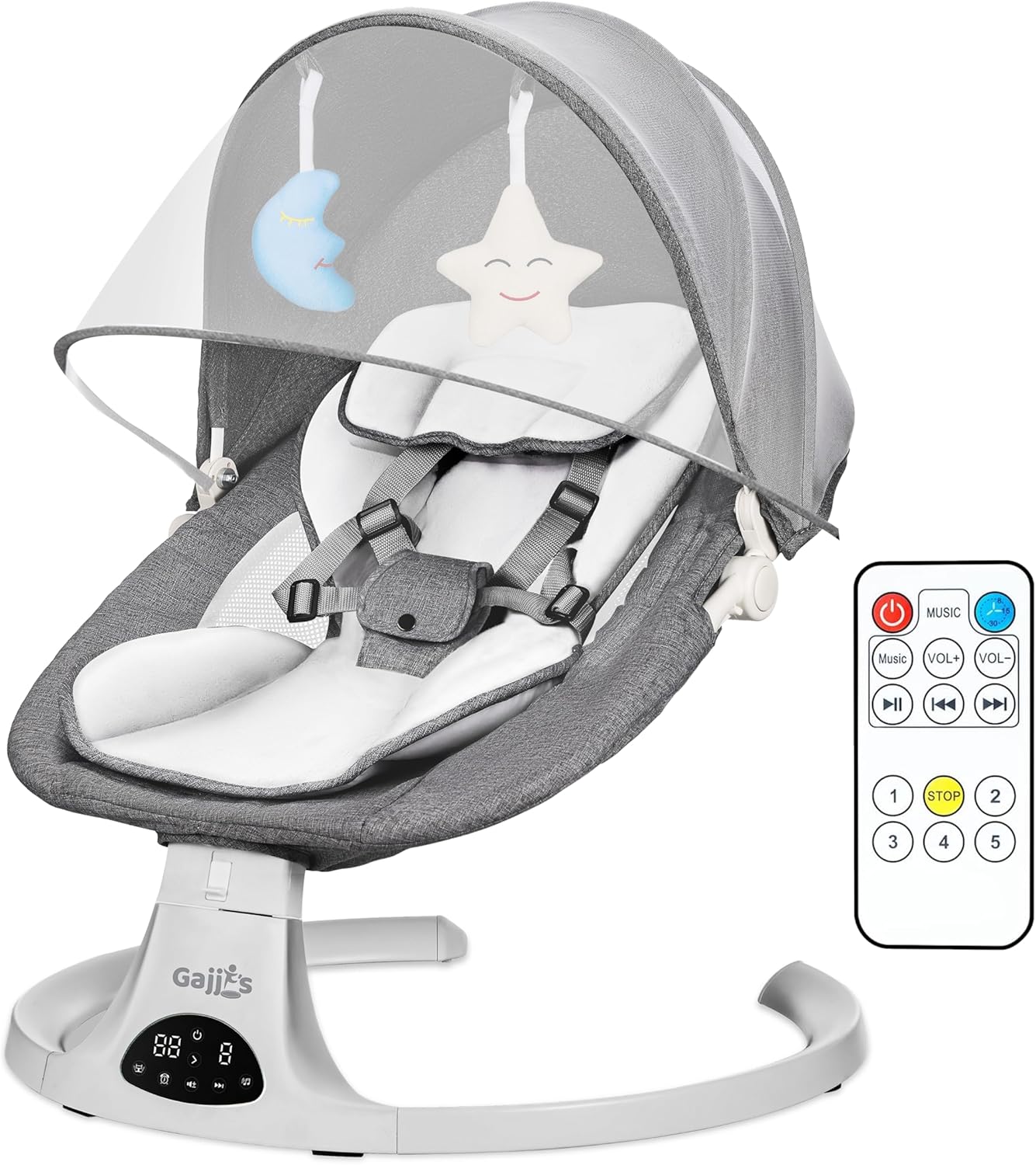 Electric Baby Swing with Bluetooth, Music, Remote – Infant Cradle