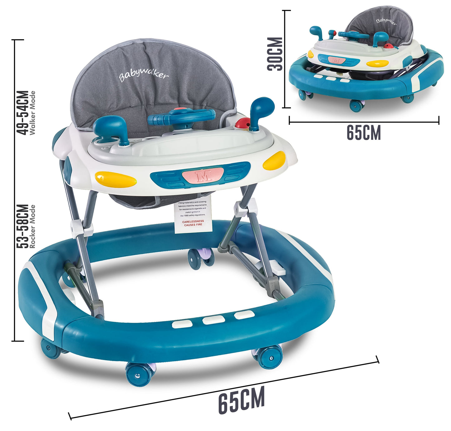Baby Walker & Rocker Bouncer with Music Activity Tray
