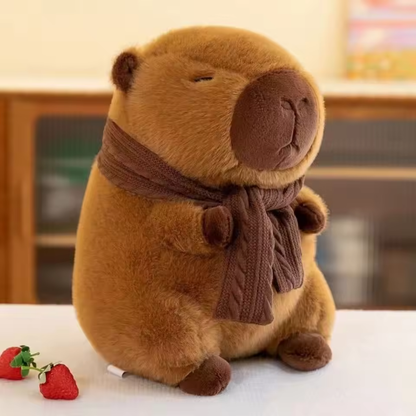 Soft Capybara Plush Toy with Removable Scarf Cute Stuffed Animal