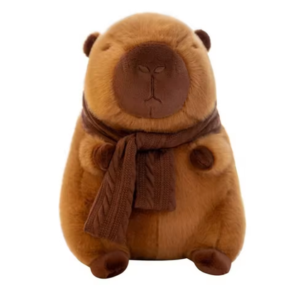 Soft Capybara Plush Toy with Removable Scarf Cute Stuffed Animal