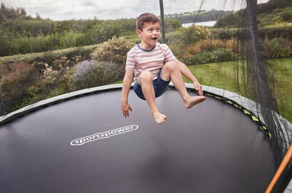 Sportspower Sport-Pro 10ft Folding Trampoline with Safety Enclosure – Outdoor Garden Trampoline